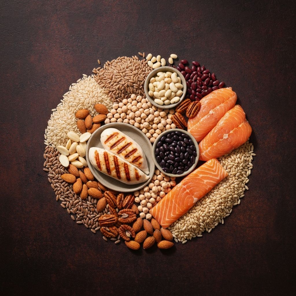 Whole foods representing macronutrients